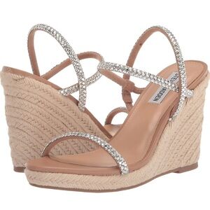 Steve Madden Silver Wedge Sandals for Women, size 9.5 BEAUTIFUL!!!